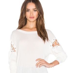 IRO Aluna Cut-Out Lace-Up Sweater